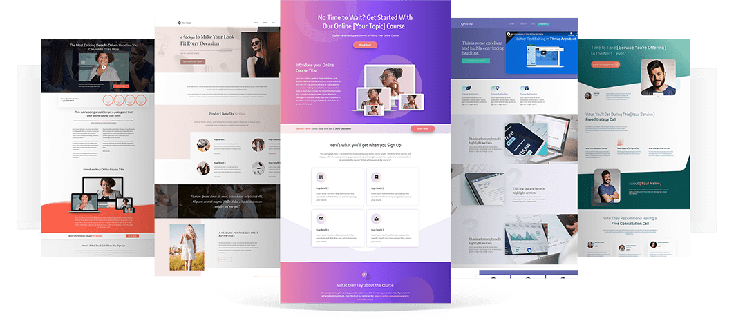 Landing Pages Screens